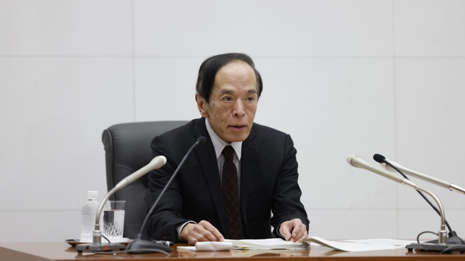 Kazuo Ueda, governor of the Bank of Japan, during a news conference at the central bank's headquarters in Tokyo, Japan, on Dec. 19, 2023.