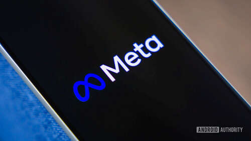 Meta logo on smartphone stock photo (6)