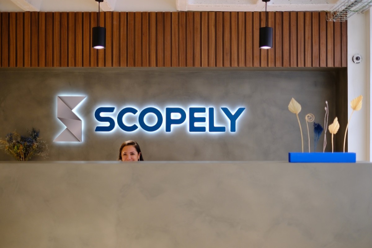 The front desk at Scopely Barcelona.