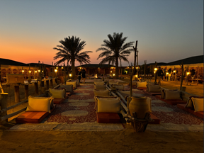 Dinner area at the Platinum Heritage Desert Safari Experience.