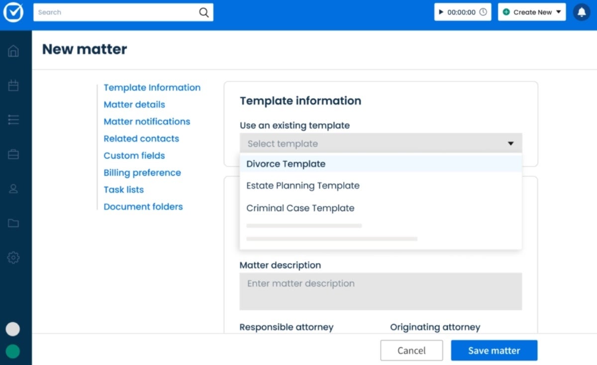 Screenshot of Clio template.