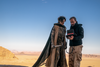 Timothee Chalamet and Denis Villeneuve BTS on the set of Dune 2