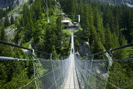 Nur was für Schwindelfreie: Die Hängebrücke Handegg.