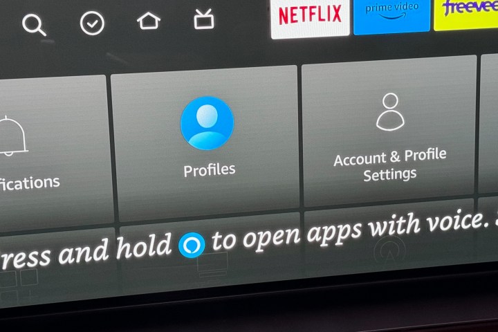Screenshot showing Profiles on Amazon Fire TV.