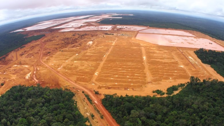 Aaerial view of mining waste. 