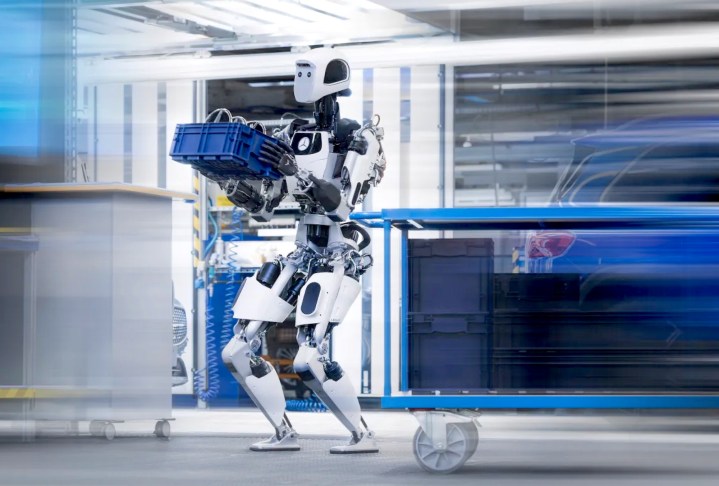 Apptronik's Apollo robot at work in an auto plant.