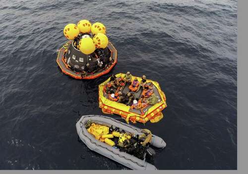 NASA's Artemis II crew rehearsing the splashdown for its upcoming mission.