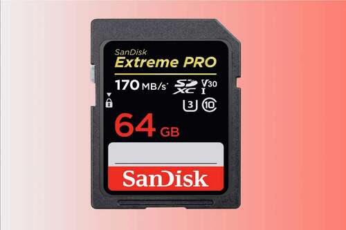 A SanDisk Extreme Pro 64GB UHS-I SD card