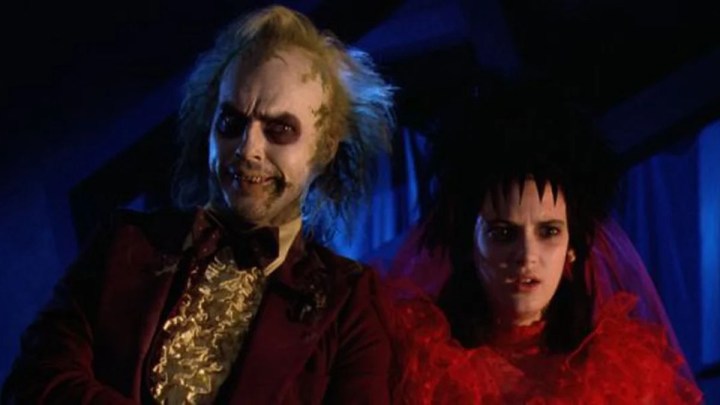 Michael Keaton and Winona Ryder in Beetlejuice.