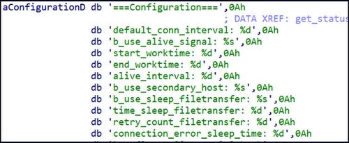 Configuration parameters