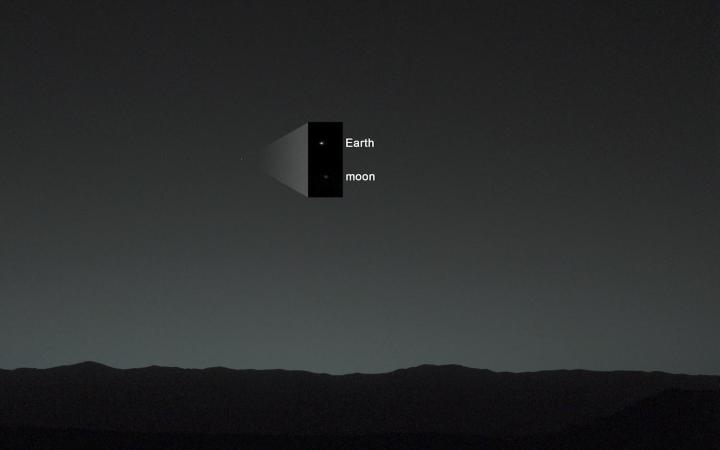 Earth captured from Mars by NASA's Curiosity rover.