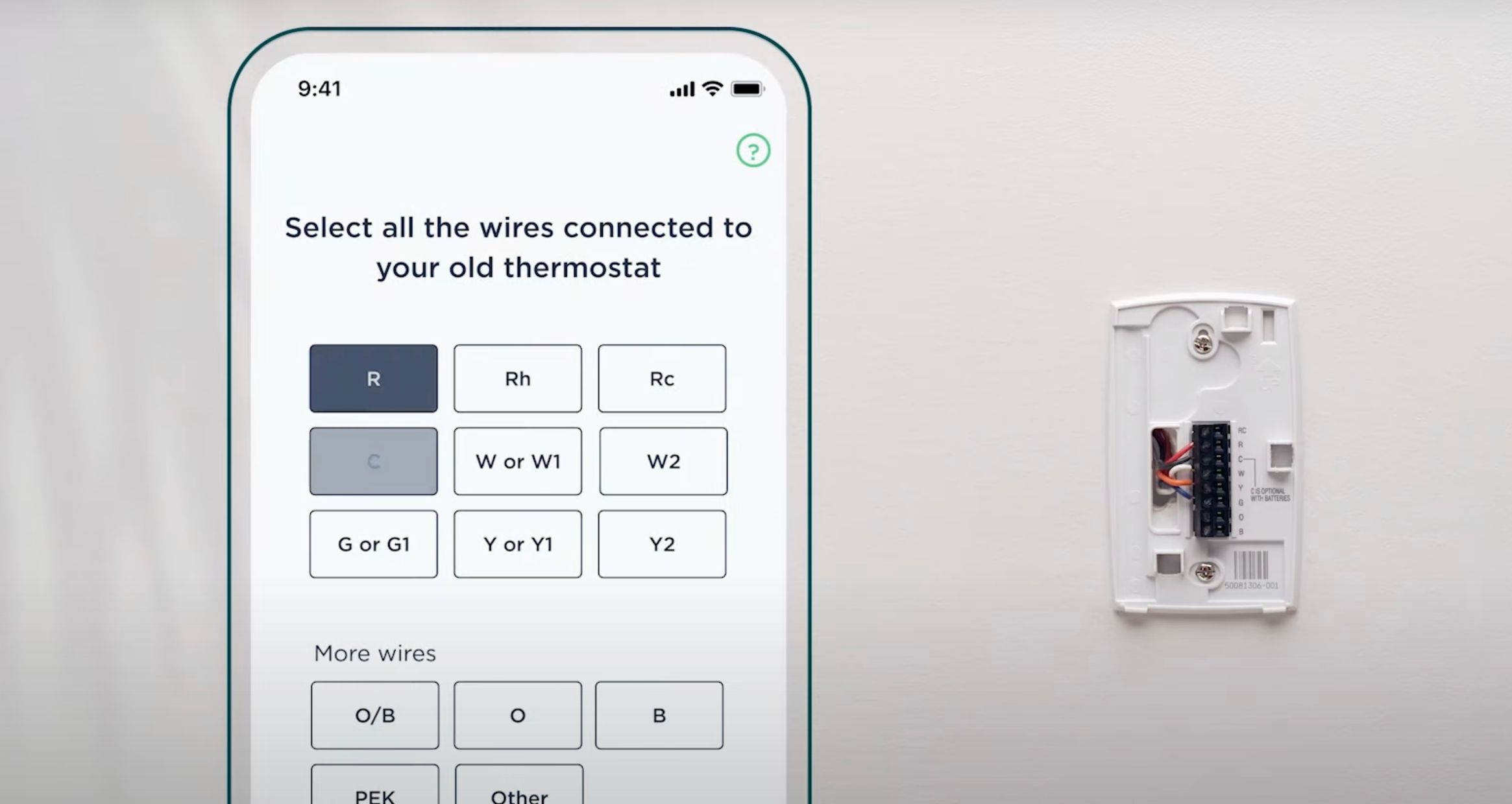 Installing the Ecobee smart thermostat premium.