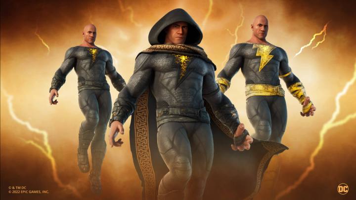 Black Adam skins in Fortnite.