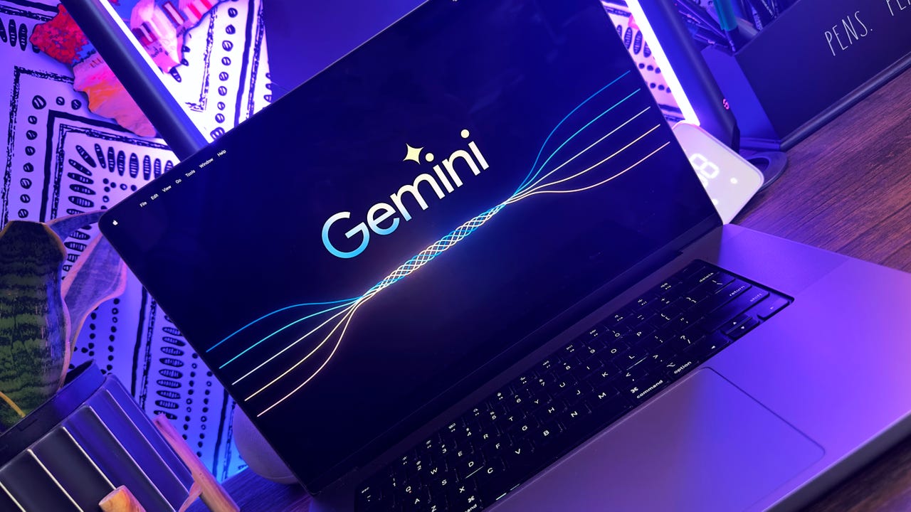 Google Gemini logo on laptop screen