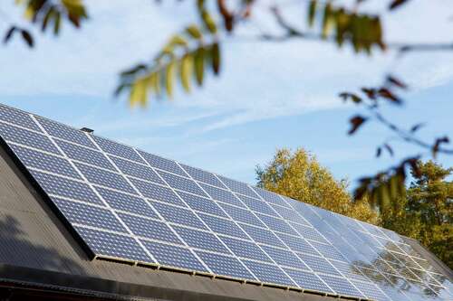 solar panels on a roof