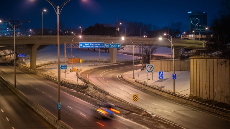 The beginning of Highway 5 in Gatineau, Que., just after crossing the Macdonald-Cartier Bridge from Ottawa.