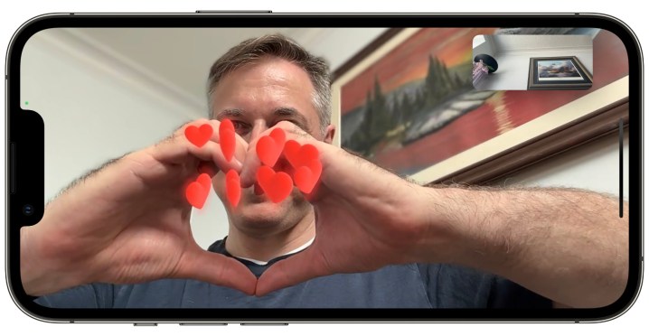 iOS 17 FaceTime Gesture Hearts.