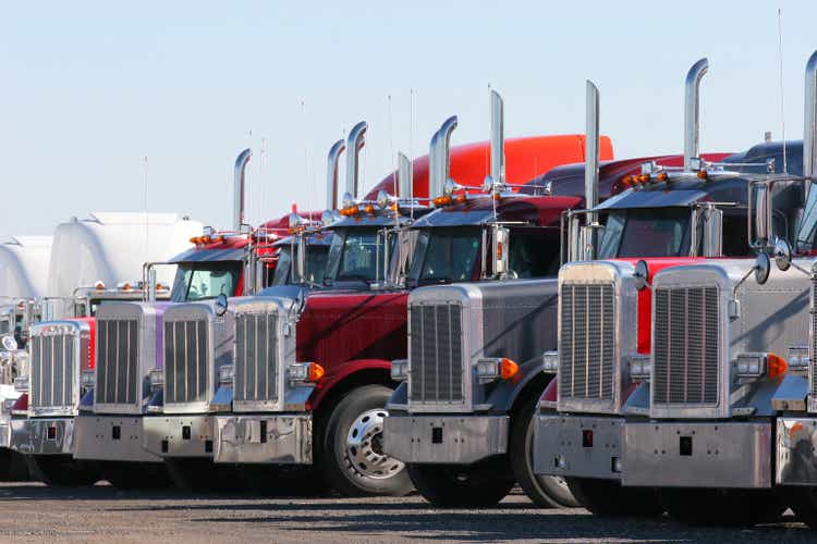 Modern Truck Line-up in Dealership