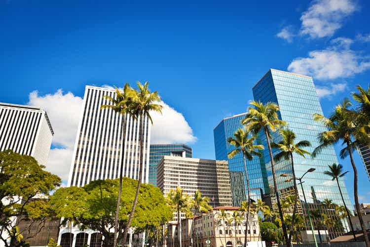 Downtown Financial and Business District of Honolulu Oahu, Hawaii, USA