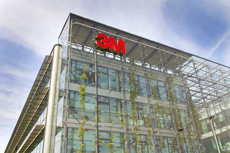 Prague, Czech republic - May 22, 2017: 3M company logo on headquarters building