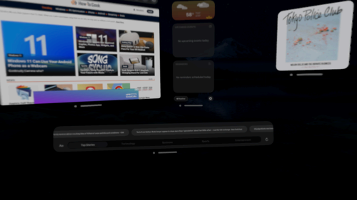four open apps in vision pro
