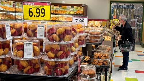 Customer shops at a California grocery store