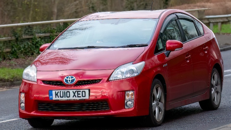 An older generation Toyota Prius