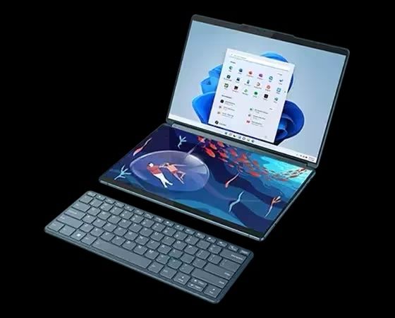 Lenovo Yoga Book laptop with keyboard detached.