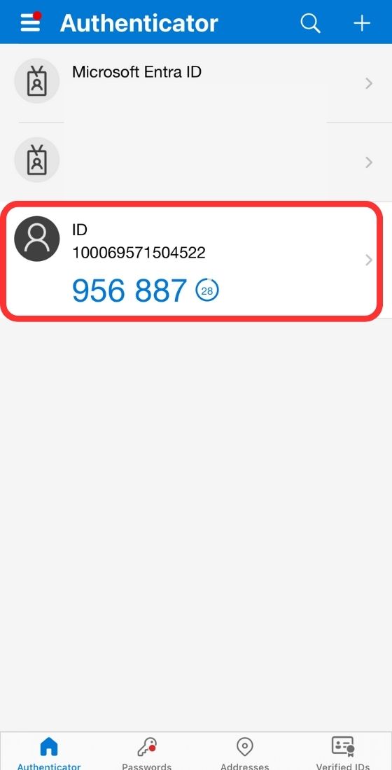 microsoft authenticator connect Facebook account 2