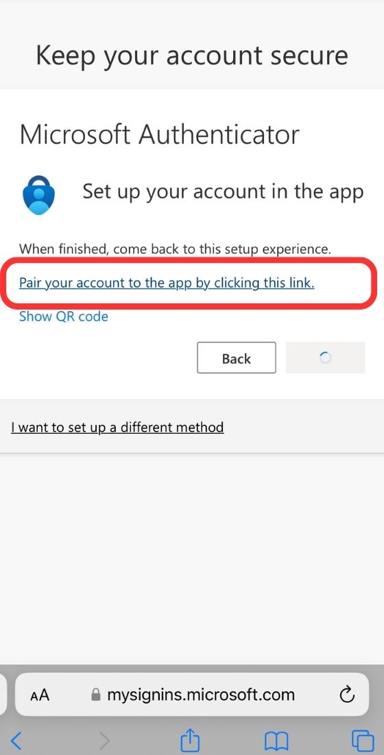 microsoft authenticator link account