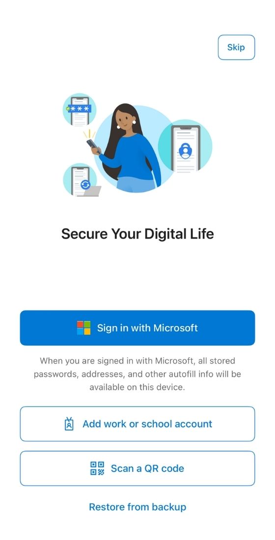 microsoft authenticator sign in