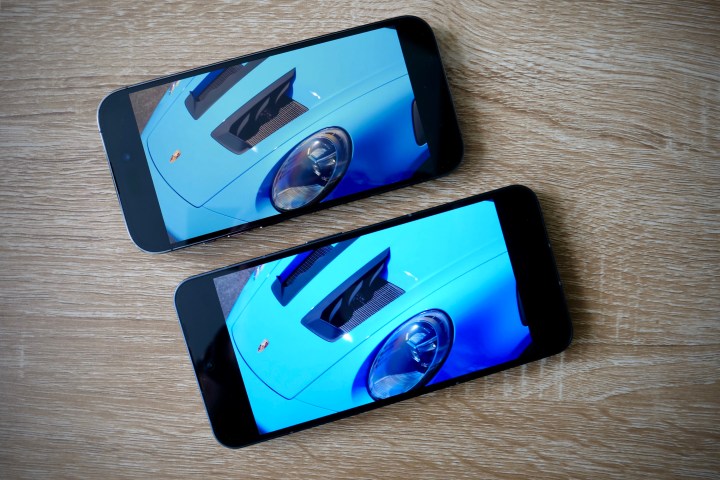 The Nothing Phone 2 and the iPhone 14 Pro, demonstrating the screen.