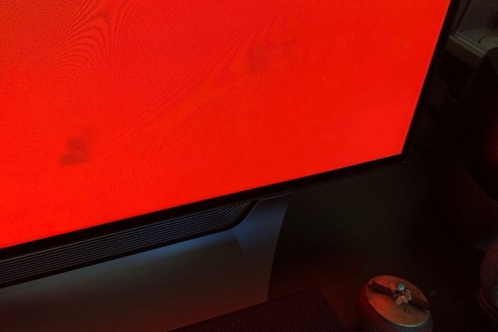 Example of screen burn-in on an OLED TV.