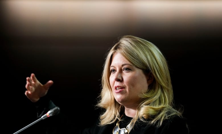 Conservative member of Parliament Michelle Rempel Garner holds a press conference on Parliament Hill in Ottawa on Tuesday, April 5, 2022, to discuss her Private MemberÕs Bill, Bill C-249, the Encouraging Growth of the Cryptoasset Sector Act.