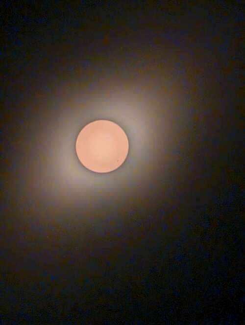 The sun captured with a Pixel 8 Pro.