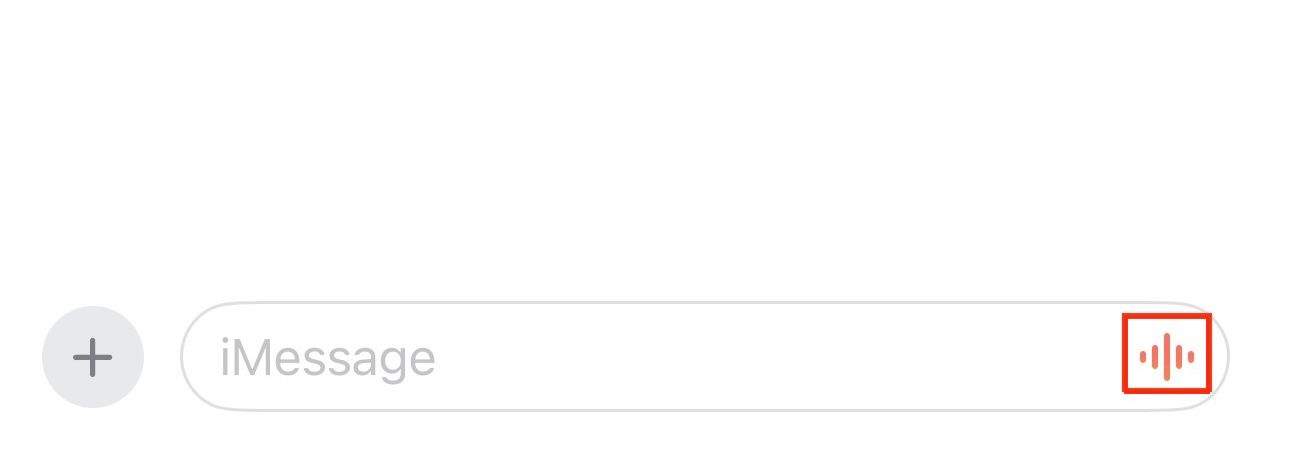 Sound wave icon in the Messages app to quickly start a new voice recording.