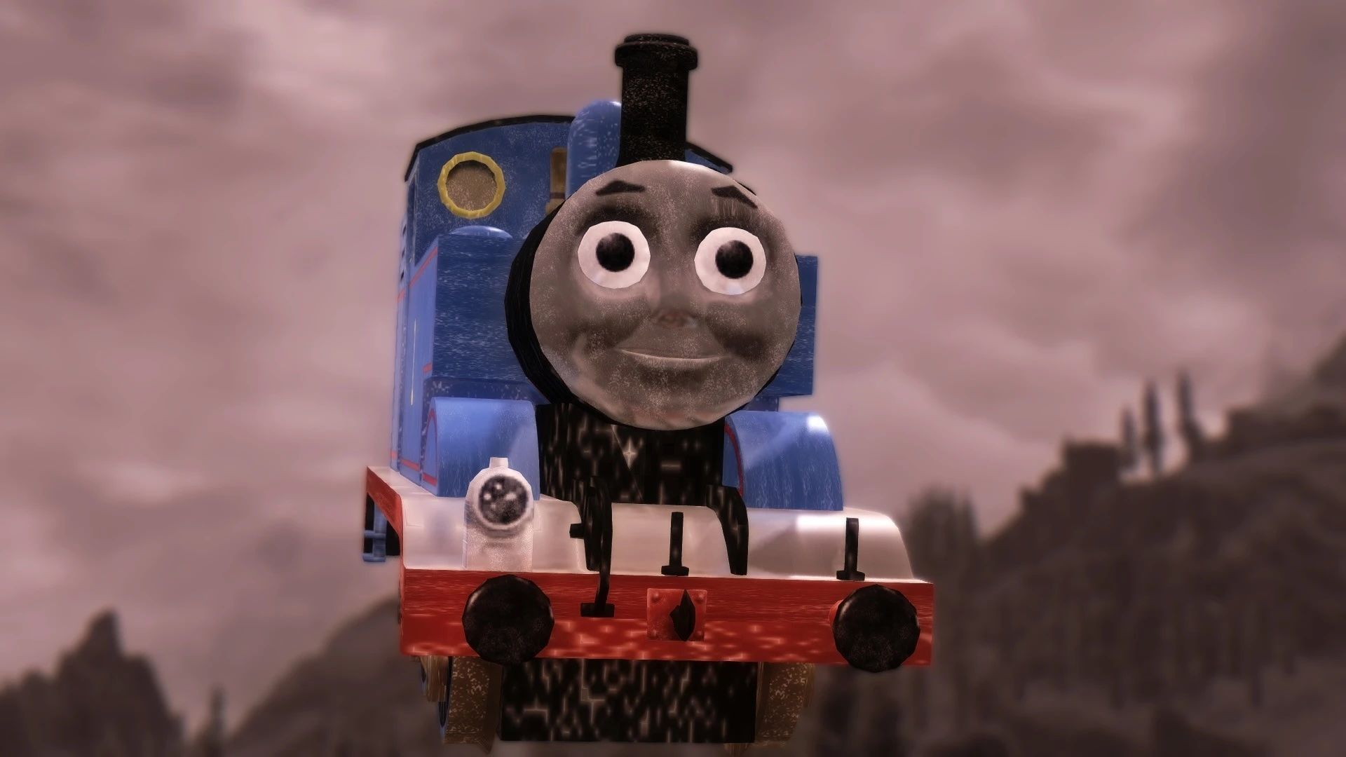 Really Useful Dragons Skyrim mod featuring creepy Thomas the Tank Engine