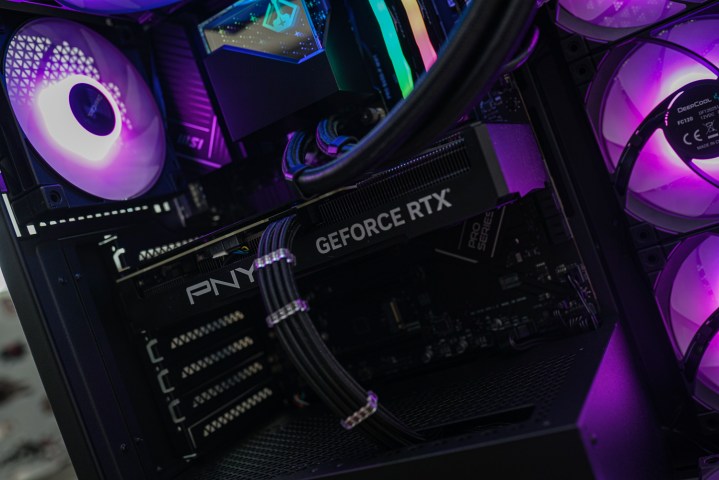 The GeForce RTX 4070 inside the Starforge Navigator PC.