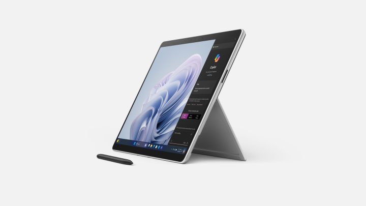 A render of the new Surface Pro 10 showing the screen from the front