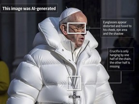 AI fakery is quickly becoming one of the biggest problems confronting us online. With AI deepfakes cropping up almost every day, depicting everyone from Taylor Swift to Donald Trump, it's getting harder to tell what's real from what's not. The following photo-illustrated graphic highlights a few notable areas of an AI-deepfake of Pope Francis.