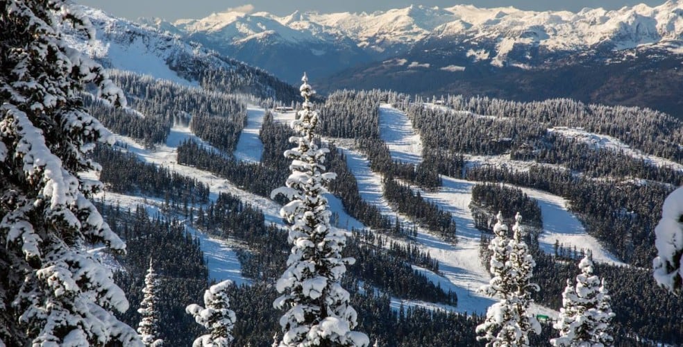 aerial of ski runs