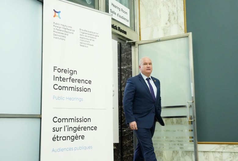 Erin O'Toole leaves after appearing as a witness at the Public Inquiry Into Foreign Interference in Federal Electoral Processes and Democratic Institutions in Ottawa on Wednesday, April 3, 2024.