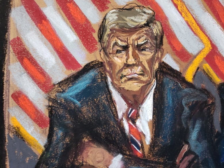 Pastel sketch of Trump 