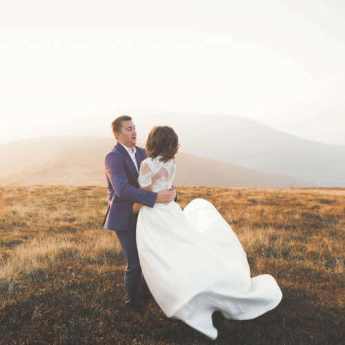 Bride covered in dirt