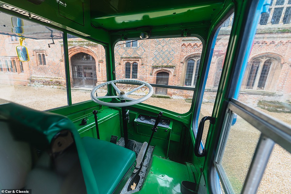 The bus is a 1953 Bristol which was first used in the early '50's for Chelmsford bus routes as a closed upper deck bus before being converted to an open-top bus in '66 to take holiday-makers to and from Butlins