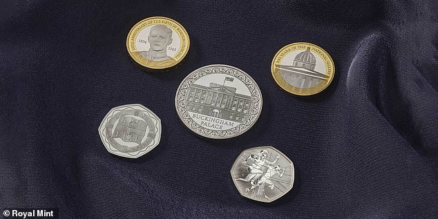 Commemorative: The Paris 2024 Olympic coin, bottom right, will not enter circulation and is only available as part of the Royal Mint's annual collectable coin set