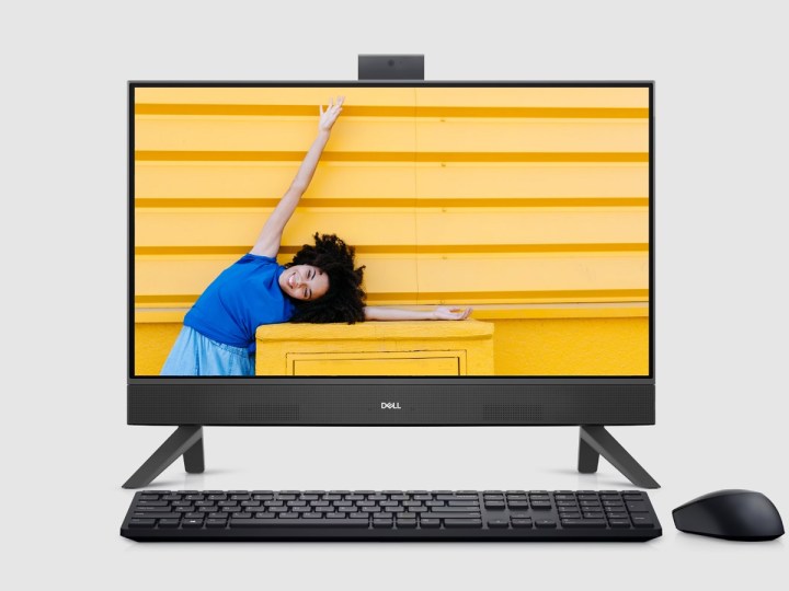 The Dell Inspiron 24 All-in-One PC with a colorful image on the screen.