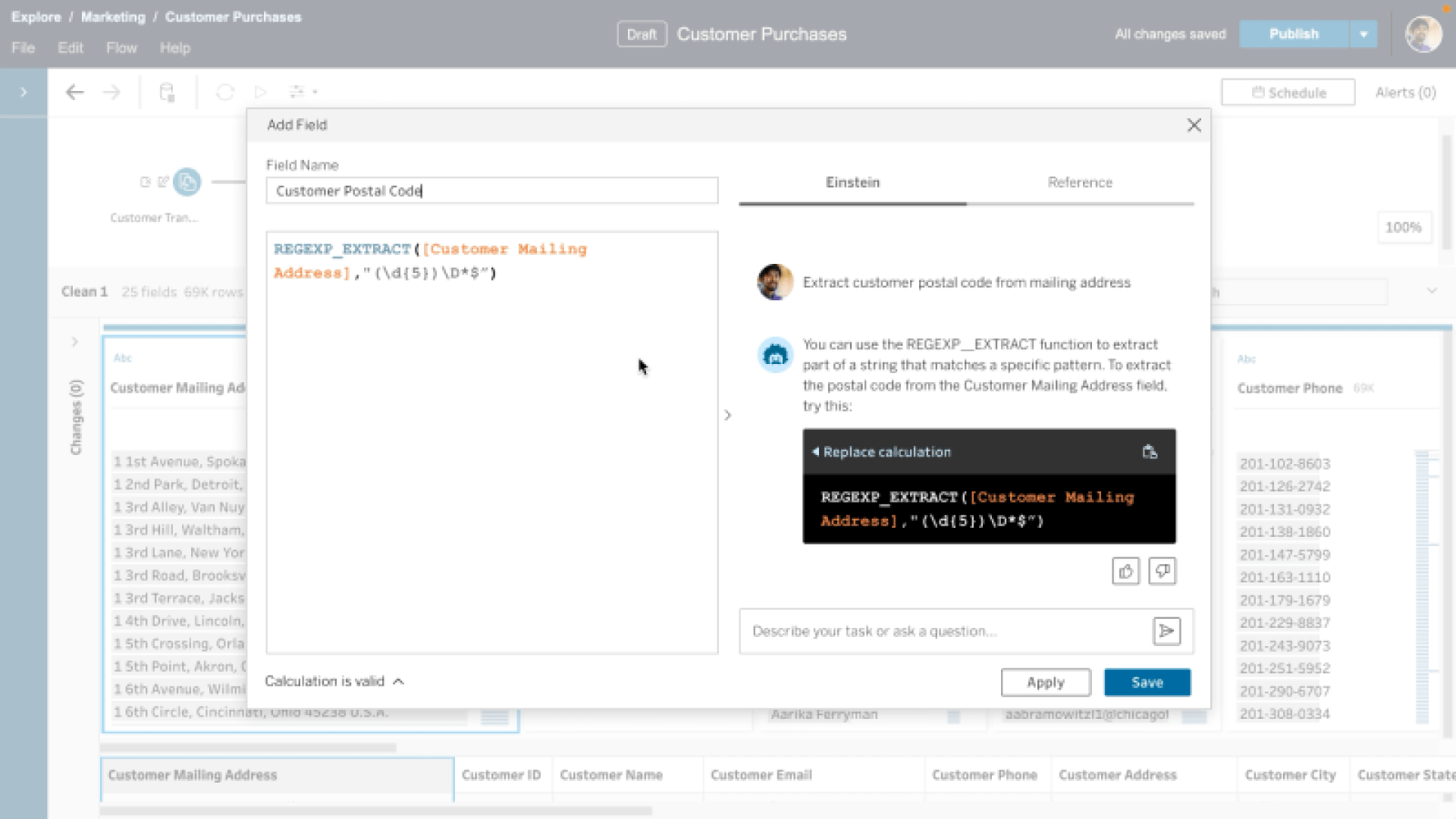 Screenshot of Einstein Copilot for Tableau