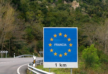 Frankreich EU-Schild.