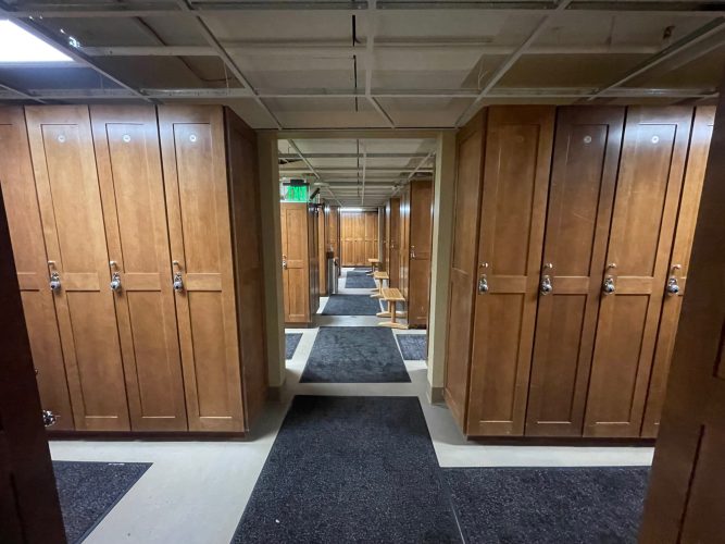 Owner's locker room is a great benefit to owning a vacation property after you have kids